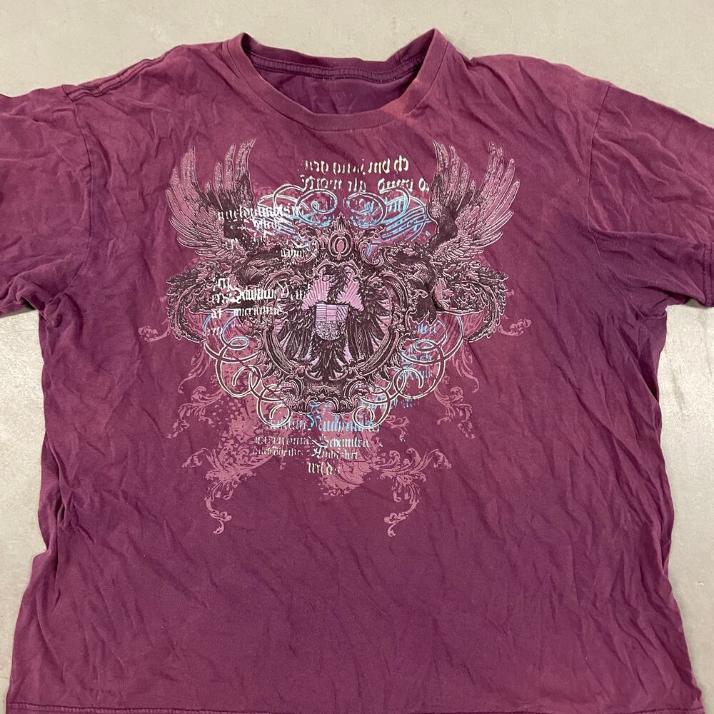Vintage Y2K purple affliction style skater apt.9 graphic shirt - Picture 2 of 6
